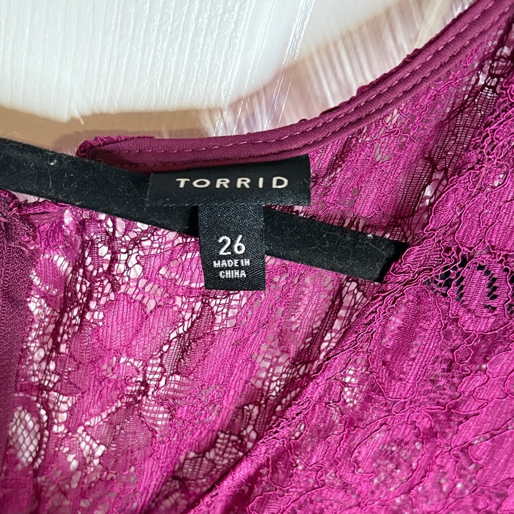 Torrid Magenta Lace Dress - Picture 2 of 3